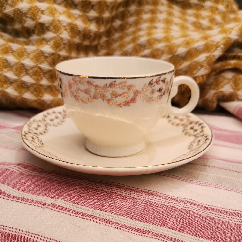 Elegant Floral Teacup and Saucer Set Taylor Smith Taylor